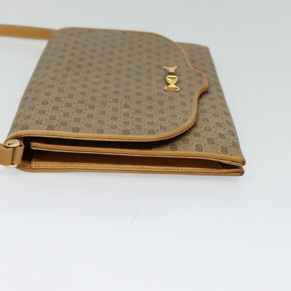 GUCCI Micro GG Supreme Shoulder Bag PVC Beige Gold Auth - Picture 4 of 16